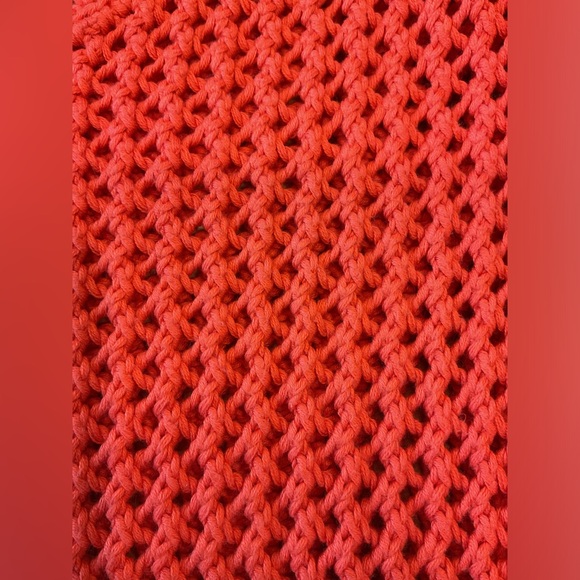 Lands' End Women's V-Neck orange Sweater - Picture 6 of 7